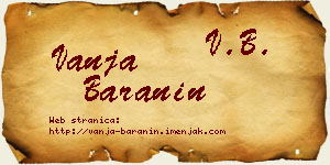Vanja Baranin vizit kartica